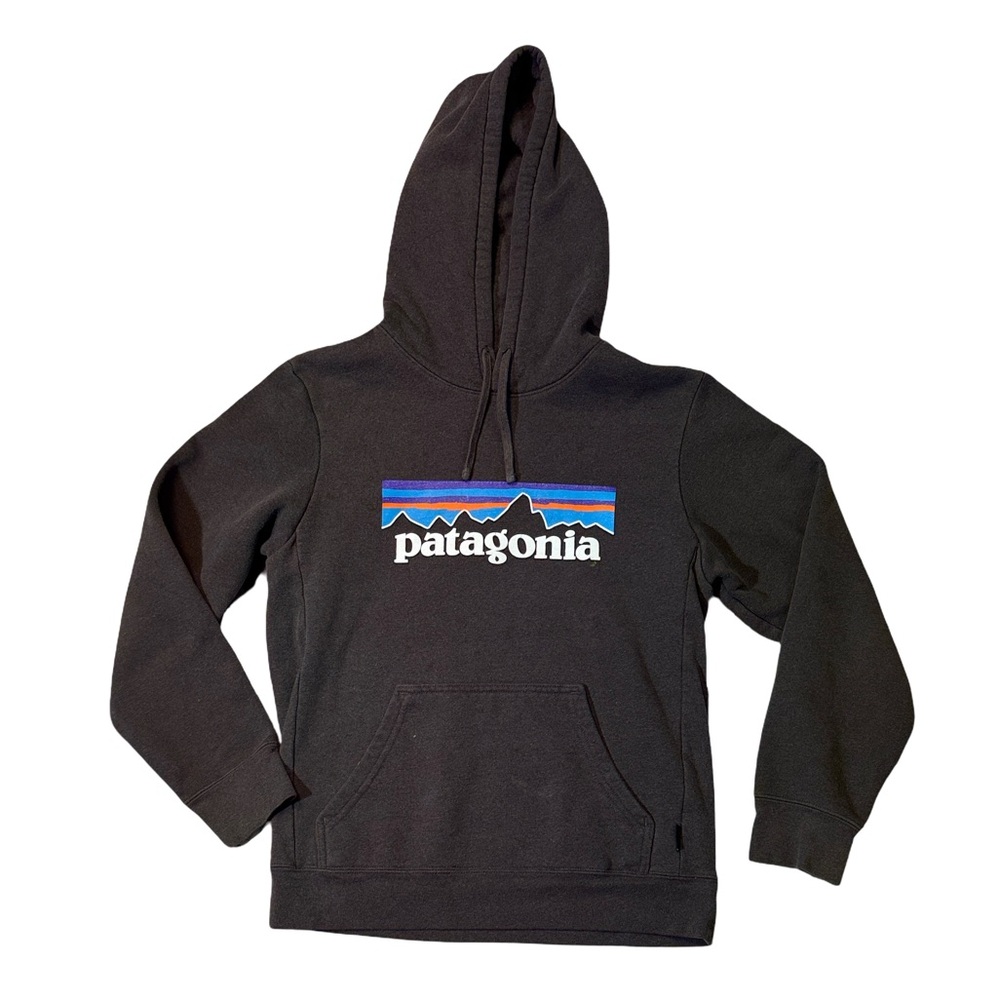 Patagonia mens XS brown logo uprisal fleece cotton blend pullover hoodie